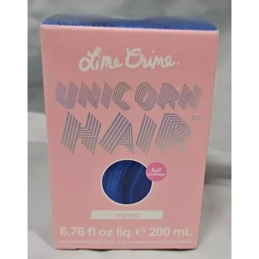 Lime Crime Unicorn Hair Dye Full Coverage Semi Permanent Mystic Blue 6.76 Fl oz